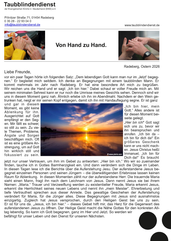 Freundesbrief Ostern 26-1