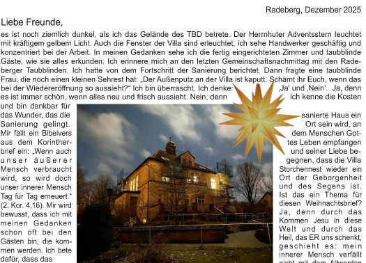 Freundesbrief Advent 25