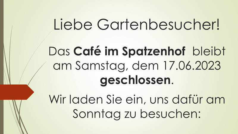Cafe geschlossen