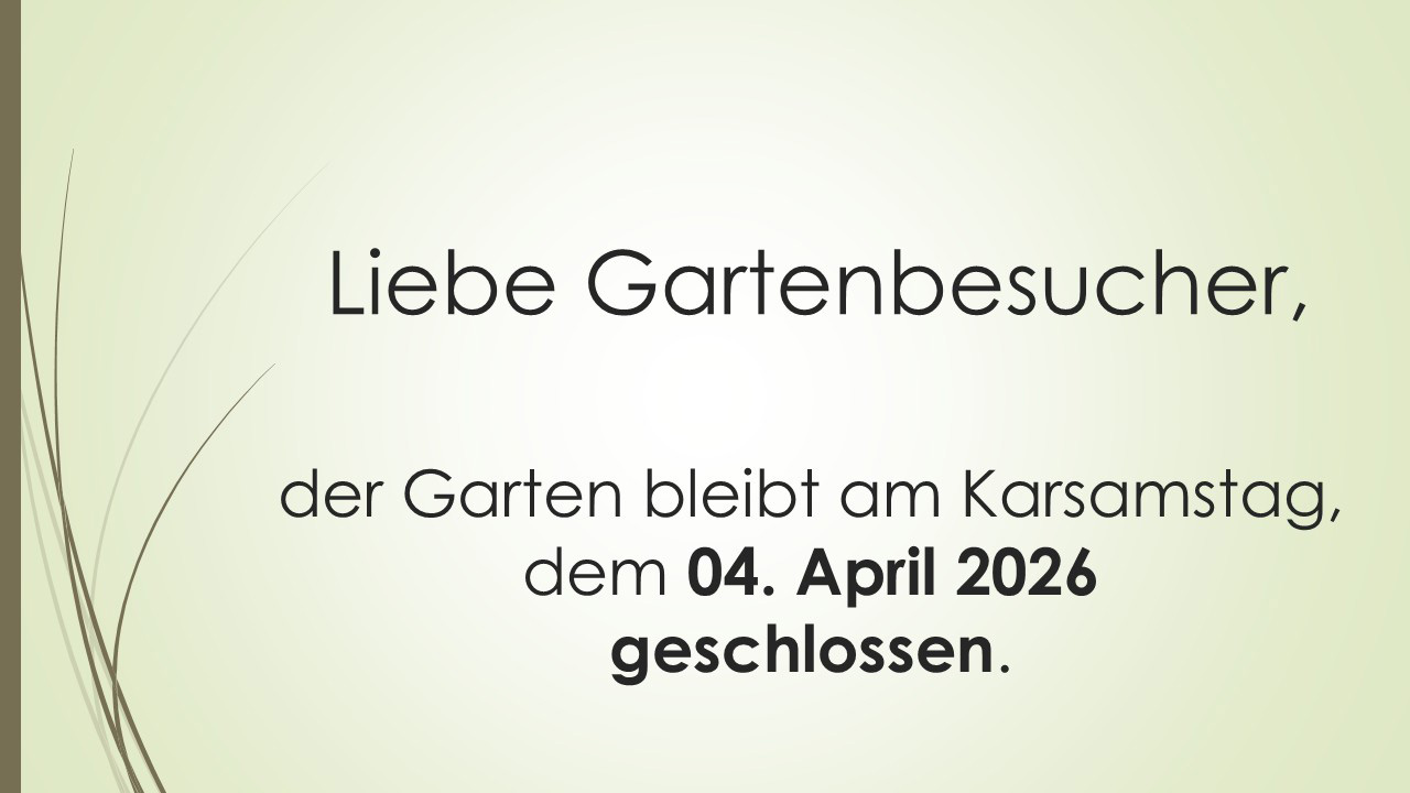 Karsamstag geschlossen